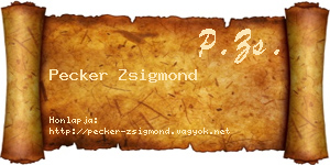 Pecker Zsigmond névjegykártya